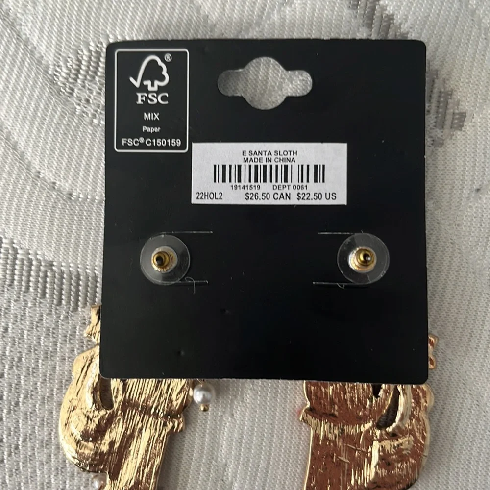 Torrid Santa sloth earrings - Picture 2 of 2